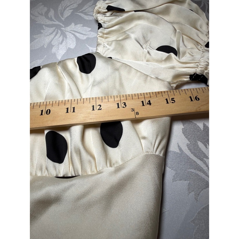 Lulus Polka Dot Puff Sleeve Maxi Dress Small Cottagecore Party - Picture 5 of 9
